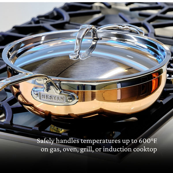 Hestan CopperBond® 5-Quart Induction Copper Essential Pan with Lid (31601) - iFoodservice Online