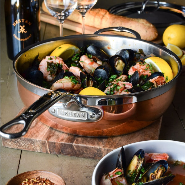 Hestan CopperBond® 5-Quart Induction Copper Essential Pan with Lid (31601) - iFoodservice Online