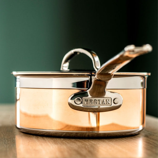 Hestan CopperBond® Aura™ 1.5qt Professional Copper Saucepan with Lid (31834) - iFoodservice Online