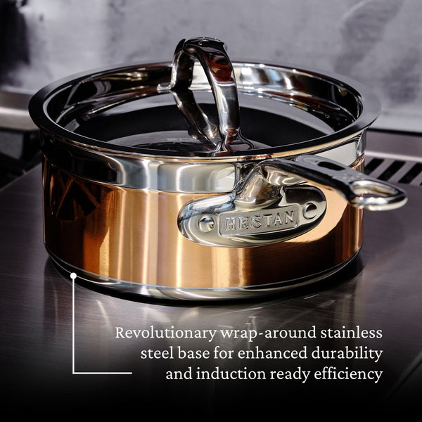 Hestan CopperBond® Aura™ 1.5qt Professional Copper Saucepan with Lid (31834) - iFoodservice Online