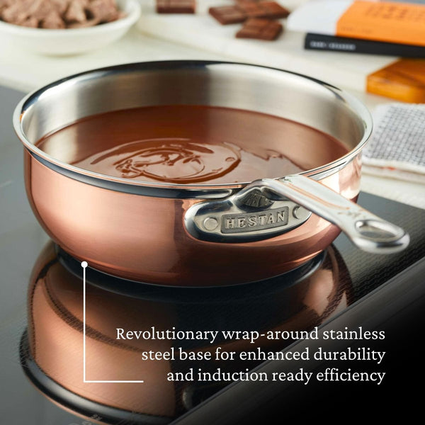 Hestan CopperBond® Aura™ 2.0qt Professional Copper Saucier with Lid (31836) - iFoodservice Online