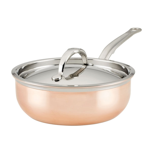 Hestan CopperBond® Aura™ 2.0qt Professional Copper Saucier with Lid (31836) - iFoodservice Online