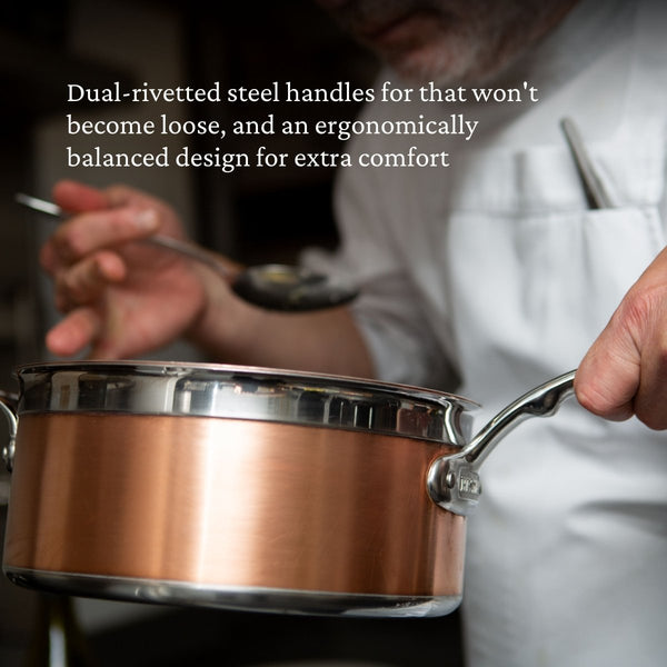 Hestan CopperBond® Aura™ 3-Quart Professional Copper Saucepan with Lid (31837) - iFoodservice Online