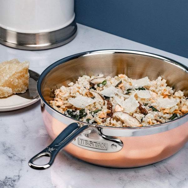Hestan CopperBond® Aura™ 3.5-Quart Professional Copper Essential Pan with Lid (31845) - iFoodservice Online