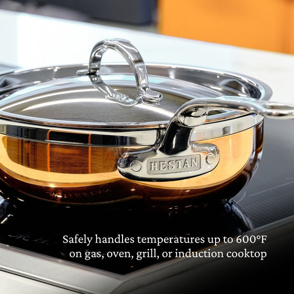 Hestan CopperBond® Aura™ 3.5-Quart Professional Copper Essential Pan with Lid (31845) - iFoodservice Online