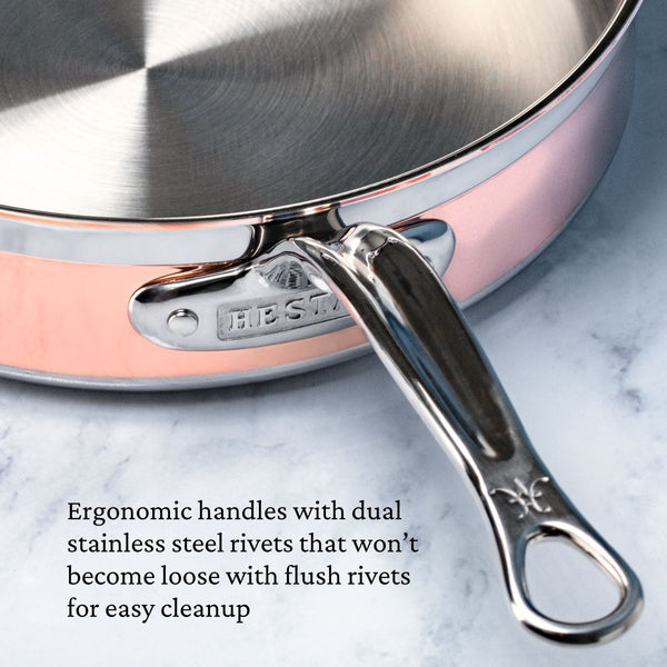 Hestan CopperBond® Aura™ 3.5-Quart Professional Copper Sauté Pan with Lid (31842) - iFoodservice Online