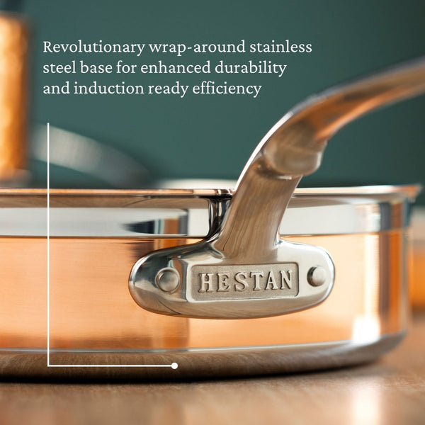 Hestan CopperBond® Aura™ 3.5-Quart Professional Copper Sauté Pan with Lid (31842) - iFoodservice Online