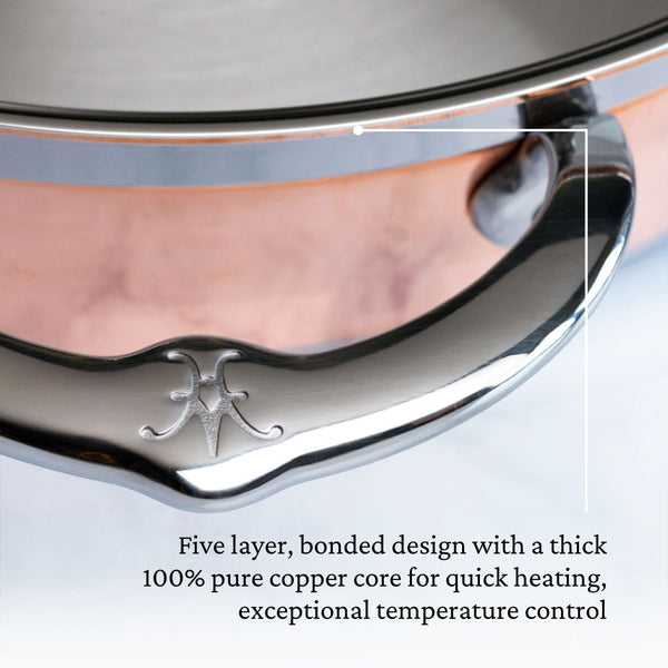 Hestan CopperBond® Aura™ 3.5-Quart Professional Copper Sauté Pan with Lid (31842) - iFoodservice Online