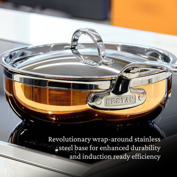 Hestan CopperBond® Aura™ 5-Quart Professional Copper Essential Pan with Lid (31846) - iFoodservice Online