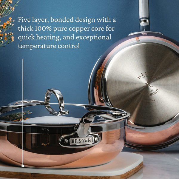 Hestan CopperBond® Aura™ 5-Quart Professional Copper Essential Pan with Lid (31846) - iFoodservice Online