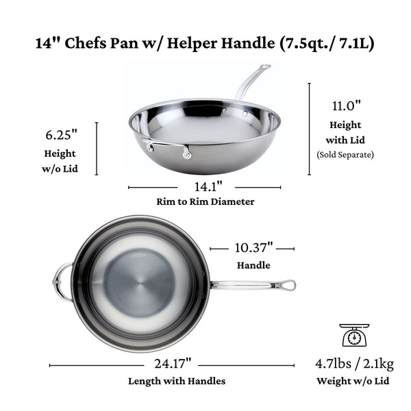 Hestan NanoBond® Molecular Titanium 14" Chefs Pan (60042) - iFoodservice Online