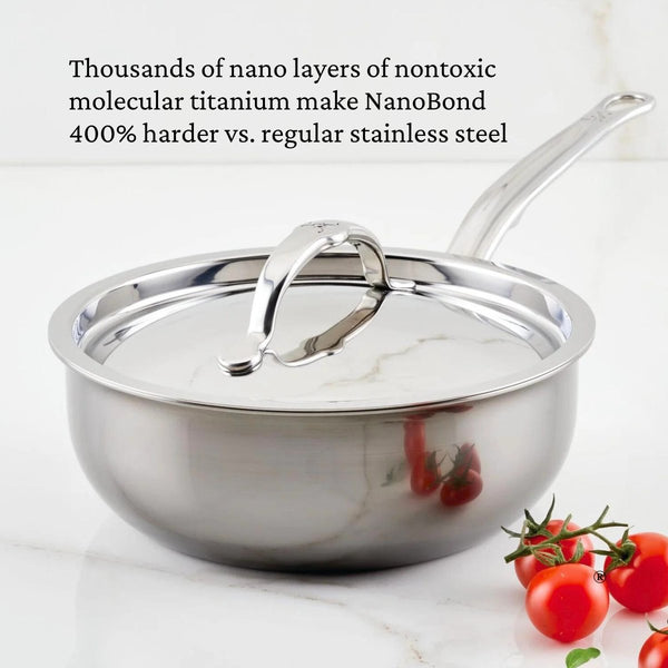 Hestan NanoBond® Molecular Titanium 2-Quart Saucier with Lid (60045) - iFoodservice Online