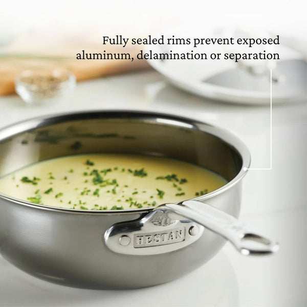 Hestan NanoBond® Molecular Titanium 2-Quart Saucier with Lid (60045) - iFoodservice Online