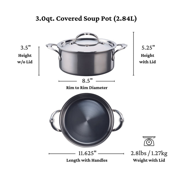 Hestan NanoBond® Molecular Titanium 3-Quart Soup Pot with Lid (60024) - iFoodservice Online