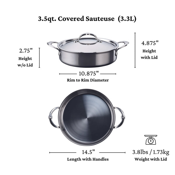 Hestan NanoBond® Molecular Titanium 3.5-Quart Sauteuse Braiser (60027) - iFoodservice Online