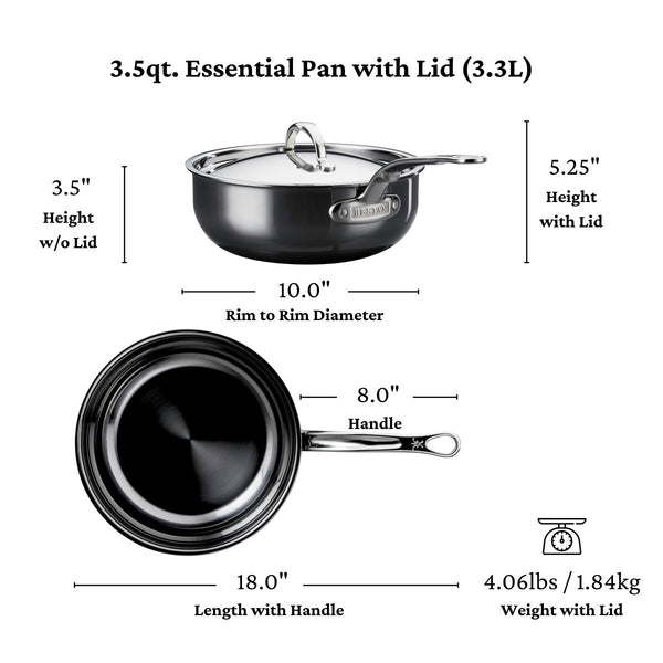 Hestan NanoBond® Molecular Titanium 3.5qt Essential Pan with Lid (60039) - iFoodservice Online