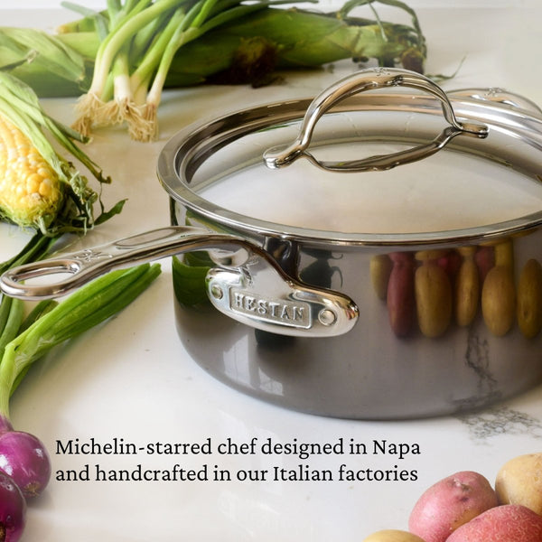 Hestan NanoBond® Molecular Titanium 4-Quart Saucepan with Lid (60025) - iFoodservice Online