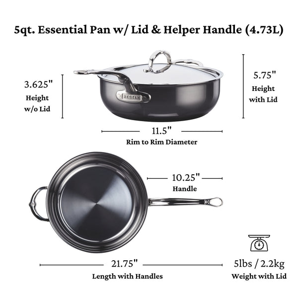Hestan NanoBond® Molecular Titanium 5-Quart Essential Pan with Lid (60032) - iFoodservice Online