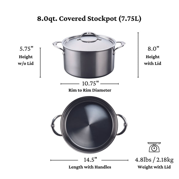Hestan NanoBond® Molecular Titanium 8-Quart Stockpot with Lid (60026) - iFoodservice Online