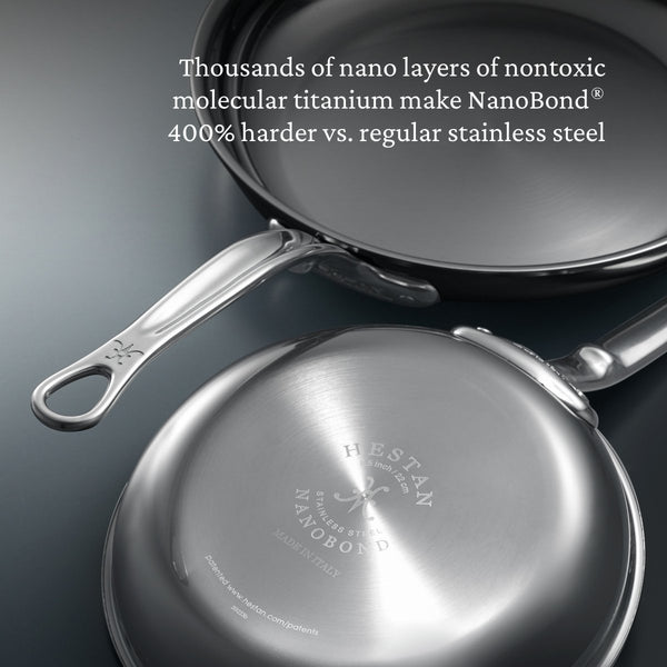Hestan NanoBond® Molecular Titanium Stainless Steel 12.5" Skillet (60031) - iFoodservice Online