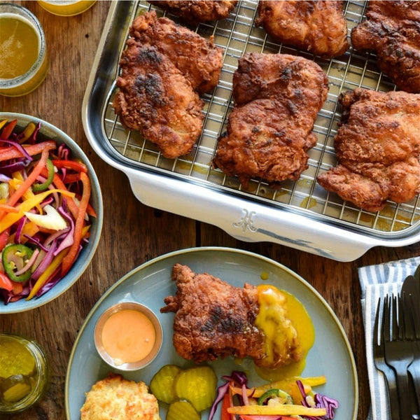 Hestan OvenBond® 12" x 15" Tri-ply Clad Stainless Steel Medium Sheet Pan (48670) - iFoodservice Online