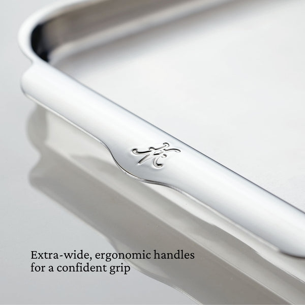 Hestan OvenBond® 12" x 15" Tri-ply Clad Stainless Steel Medium Sheet Pan (48670) - iFoodservice Online