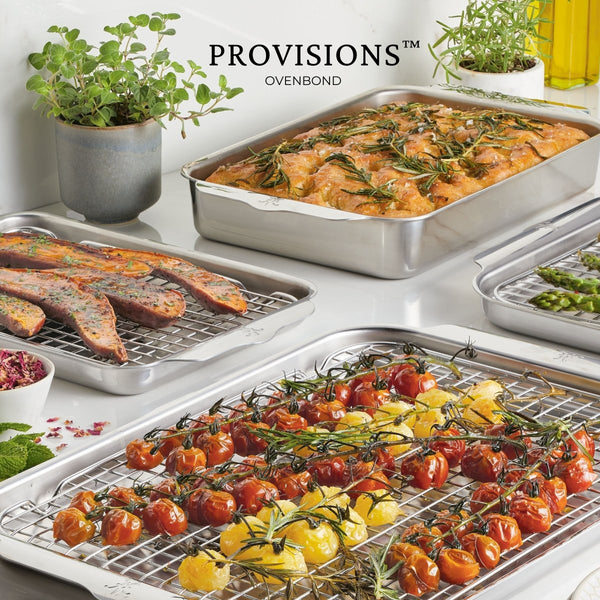 Hestan OvenBond® 13" x 18" Tri-Ply Clad Stainless Steel Half Sheet Pan (48650) - iFoodservice Online