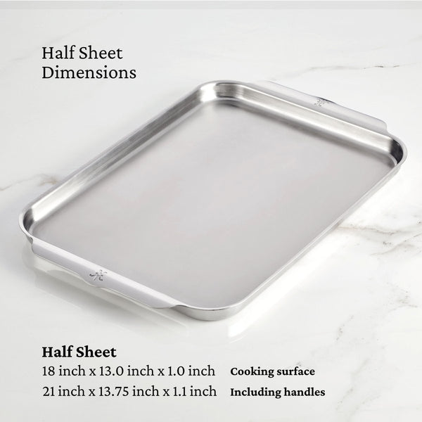 Hestan OvenBond® 13" x 18" Tri-Ply Clad Stainless Steel Half Sheet Pan (48650) - iFoodservice Online