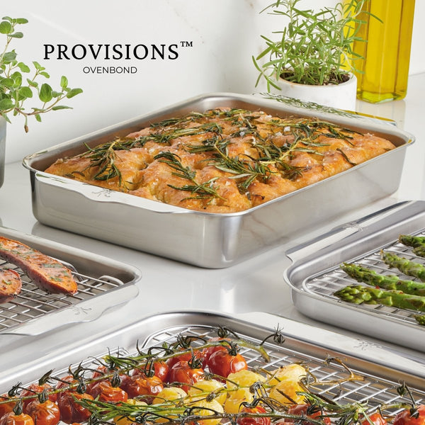 Hestan OvenBond® 7" x 10" Rectangular Tri-ply Clad Stainless Steel Baking Pan, Small (50305) - iFoodservice Online