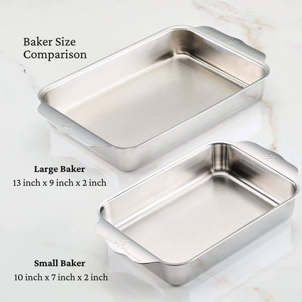 Hestan OvenBond® 7" x 10" Rectangular Tri-ply Clad Stainless Steel Baking Pan, Small (50305) - iFoodservice Online
