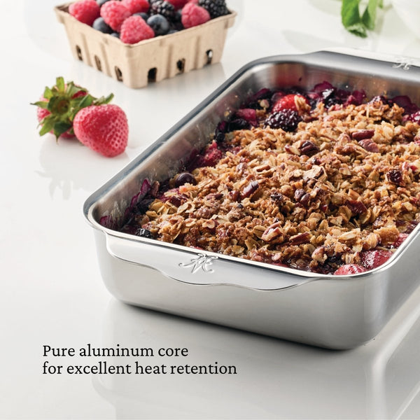Hestan OvenBond® 7" x 10" Rectangular Tri-ply Clad Stainless Steel Baking Pan, Small (50305) - iFoodservice Online