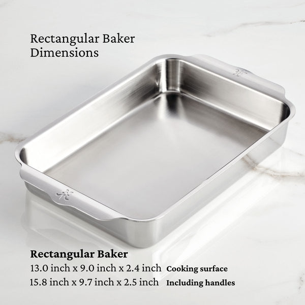 Hestan OvenBond® 9" x 13" Rectangular Tri-ply Clad Stainless Steel Baking Pan, Large (48653) - iFoodservice Online