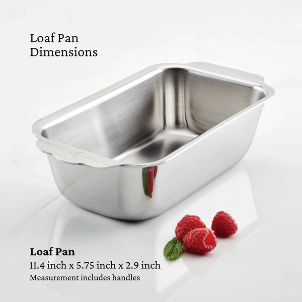 Hestan OvenBond® 9" x 5" Tri-ply Clad Stainless Steel 1lbs. Loaf Pan (48825) - iFoodservice Online