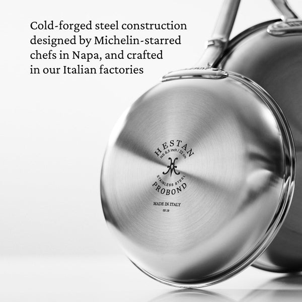 Hestan ProBond® Forged 12.5" Professional Clad Stainless Steel Skillet with TITUM Nonstick (31577) - iFoodservice Online