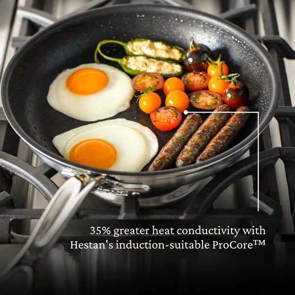 Hestan ProBond® Forged 12.5" Professional Clad Stainless Steel Skillet with TITUM Nonstick (31577) - iFoodservice Online
