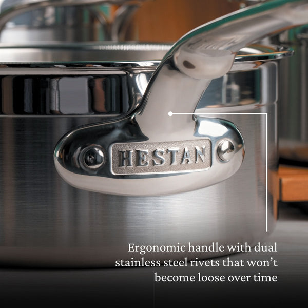 Hestan ProBond® Forged 2-Quart Professional Clad Stainless Steel Saucepan with Lid (31564) - iFoodservice Online