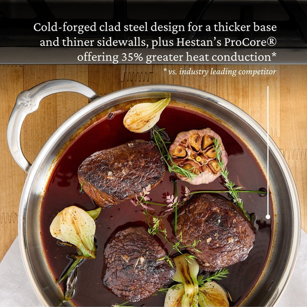 Hestan ProBond® Forged 3.5-Quart Professional Clad Stainless Steel Sauté Pan with Lid (31568) - iFoodservice Online