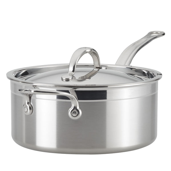 Hestan ProBond® Forged 4-Quart Professional Clad Stainless Steel Saucepan with Lid (31566) - iFoodservice Online