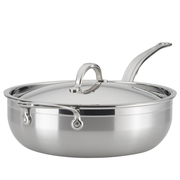 Hestan ProBond® Forged 5-Quart Professional Clad Stainless Steel Essential Pan with Lid (31571) - iFoodservice Online