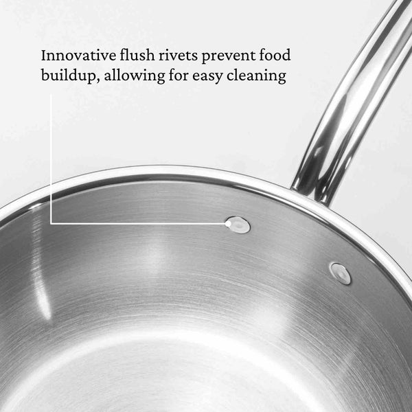 Hestan ProBond® Forged 5-Quart Professional Clad Stainless Steel Essential Pan with Lid (31571) - iFoodservice Online