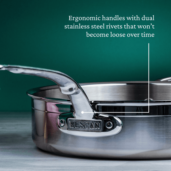 Hestan ProBond® Forged 5-Quart Professional Clad Stainless Steel Sauté Pan with Lid (31570) - iFoodservice Online