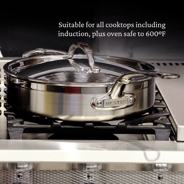 Hestan ProBond® Forged 5-Quart Professional Clad Stainless Steel Sauté Pan with Lid (31570) - iFoodservice Online