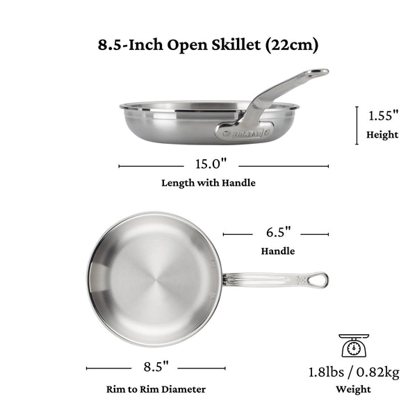 Hestan ProBond® Forged 8.5" Professional Clad Stainless Steel Skillet (31572) - iFoodservice Online