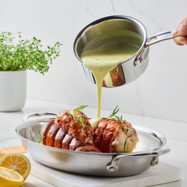Hestan ProBond® Luxe 0.75-Qt. Polished Professional Clad Stainless Steel Butter Warmer (31791) - iFoodservice Online