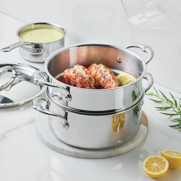 Hestan ProBond® Luxe 0.75-Qt. Polished Professional Clad Stainless Steel Butter Warmer (31791) - iFoodservice Online