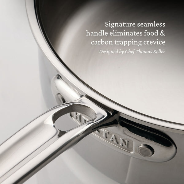 Hestan ProBond® Luxe 0.75-Qt. Polished Professional Clad Stainless Steel Butter Warmer (31791) - iFoodservice Online