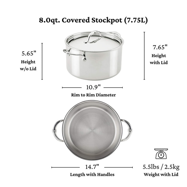 Hestan ProBond® Luxe 10-Piece Professional Clad Stainless Steel Cookware Set (31768) - iFoodservice Online