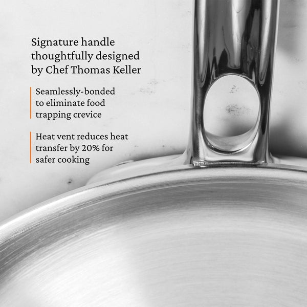 Hestan ProBond® Luxe 11" Polished Professional Clad Stainless Steel Skillet with Lid (31798) - iFoodservice Online