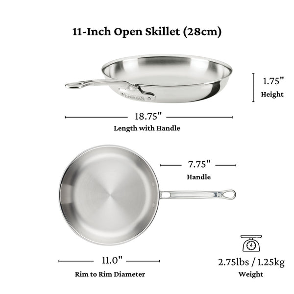 Hestan ProBond® Luxe 11" Professional Clad Stainless Steel Skillet (31780) - iFoodservice Online
