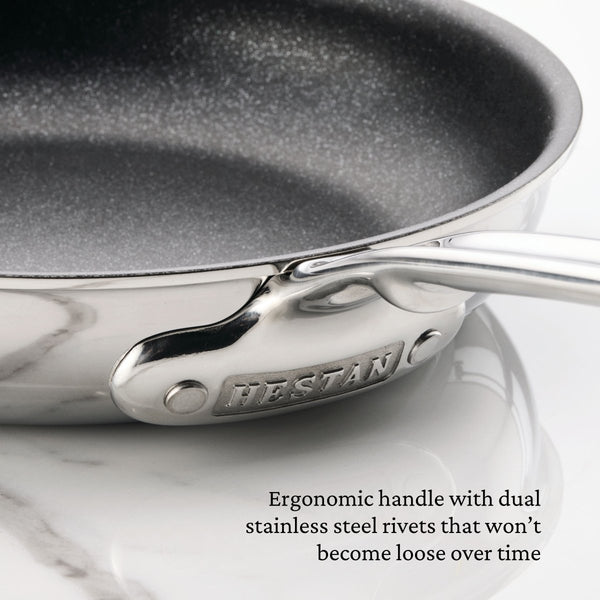Hestan ProBond® Luxe 11" Professional Clad Stainless Steel Skillet with TITUM Nonstick (31786) - iFoodservice Online